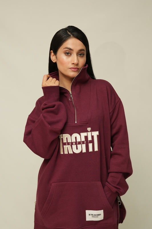 Survêtement en velours bordeaux